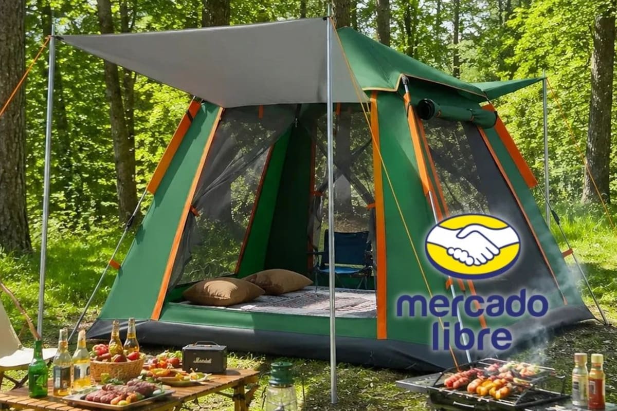 Mercado Libre reduce a 994 pesos el precio de una tienda de campaña automática para 8 personas con envío gratis