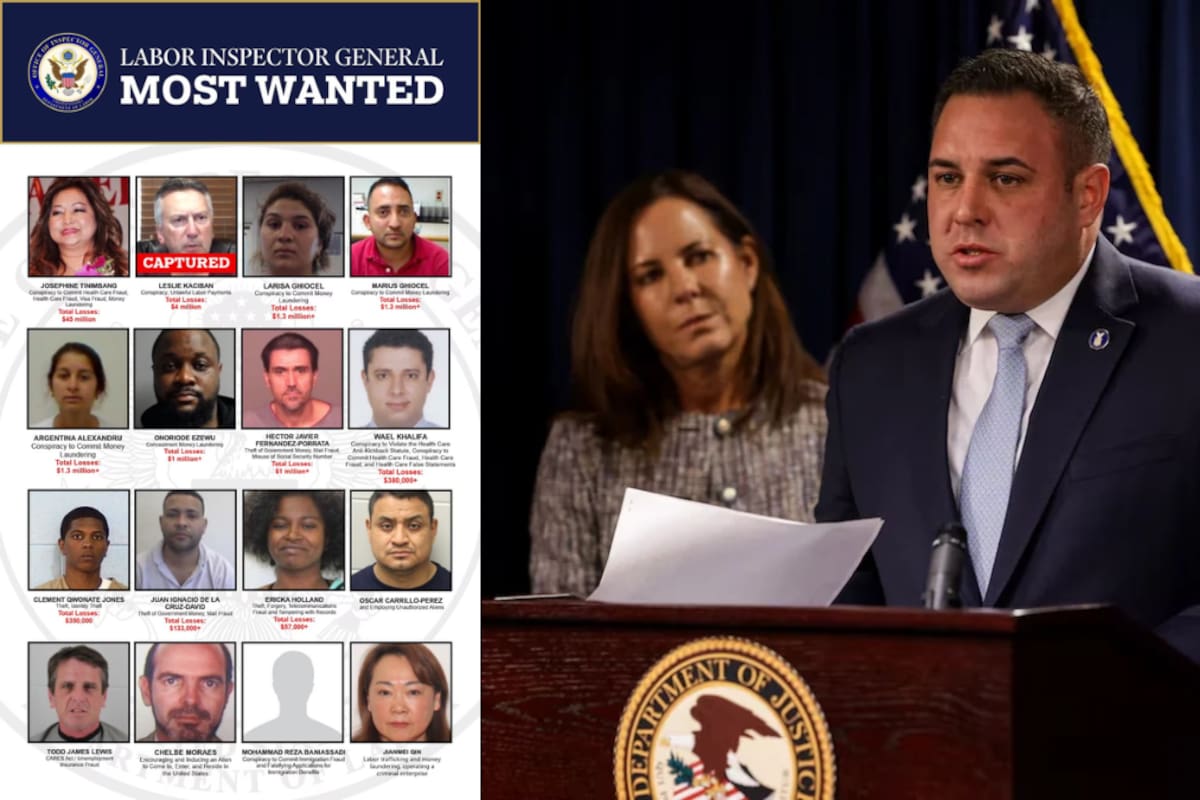 Estados Unidos exhibe a 16 fugitivos acusados de defraudar programas laborales y recursos públicos por más de 55 millones de dólares, mientras uno de ellos ya fue detenido en Hungría y espera su extradición