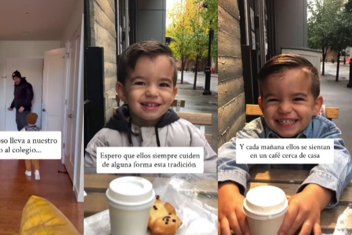 ‘Tiempo de calidad’: padre e hijo se toman un café juntos antes de ir a la escuela y enternecen a las redes