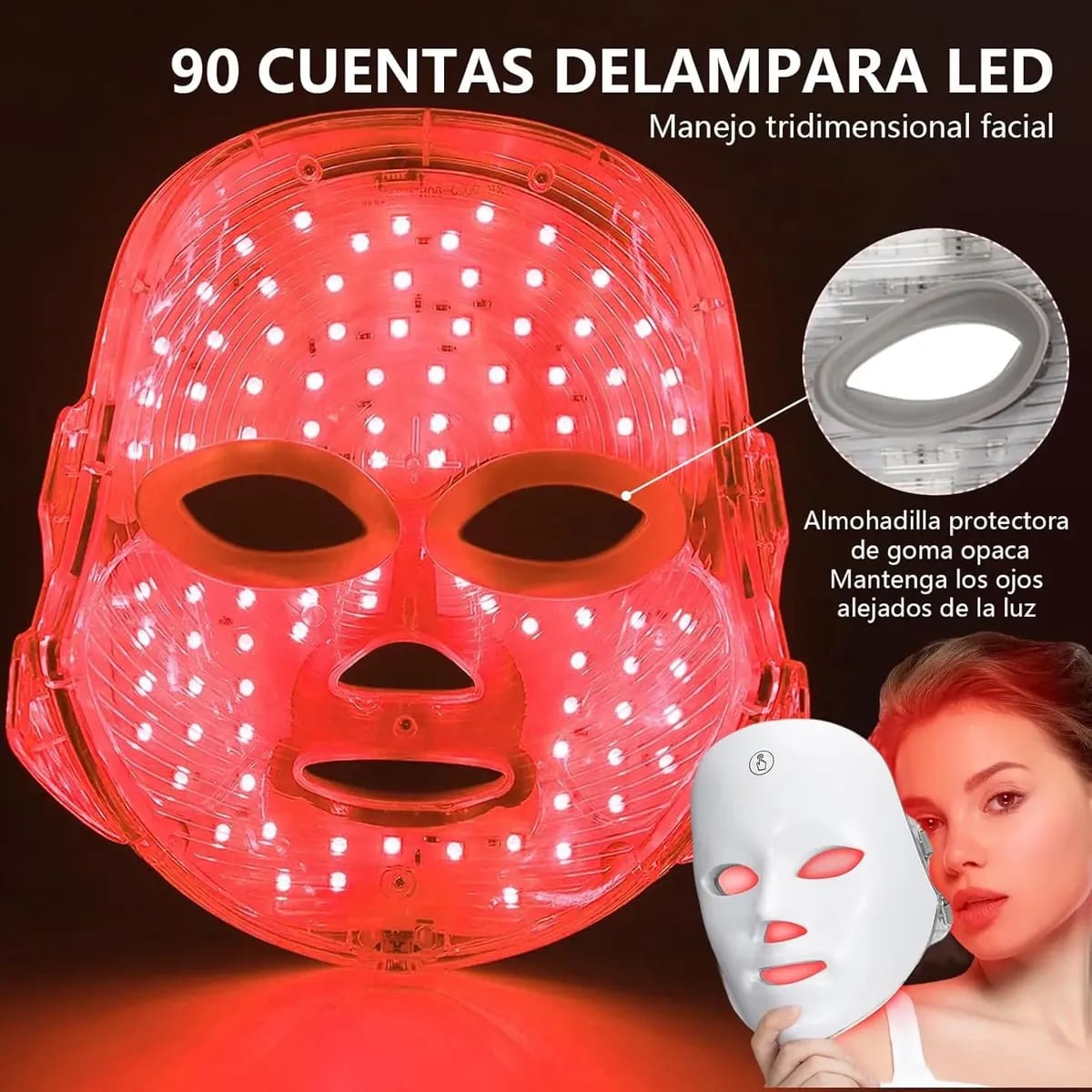Máscara LED facial de 7 colores | Mercado Libre