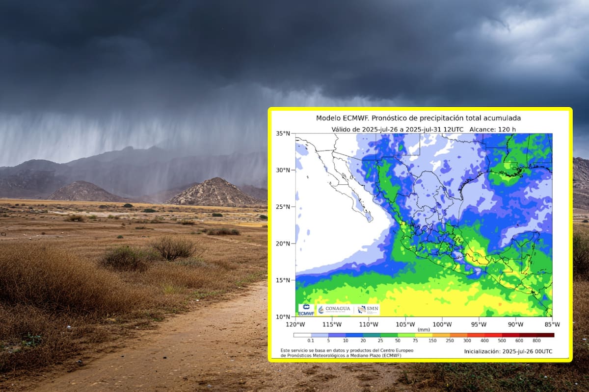 Las ciudades donde se esperan fuertes lluvias por el monzón mexicano entres el lunes y el martes