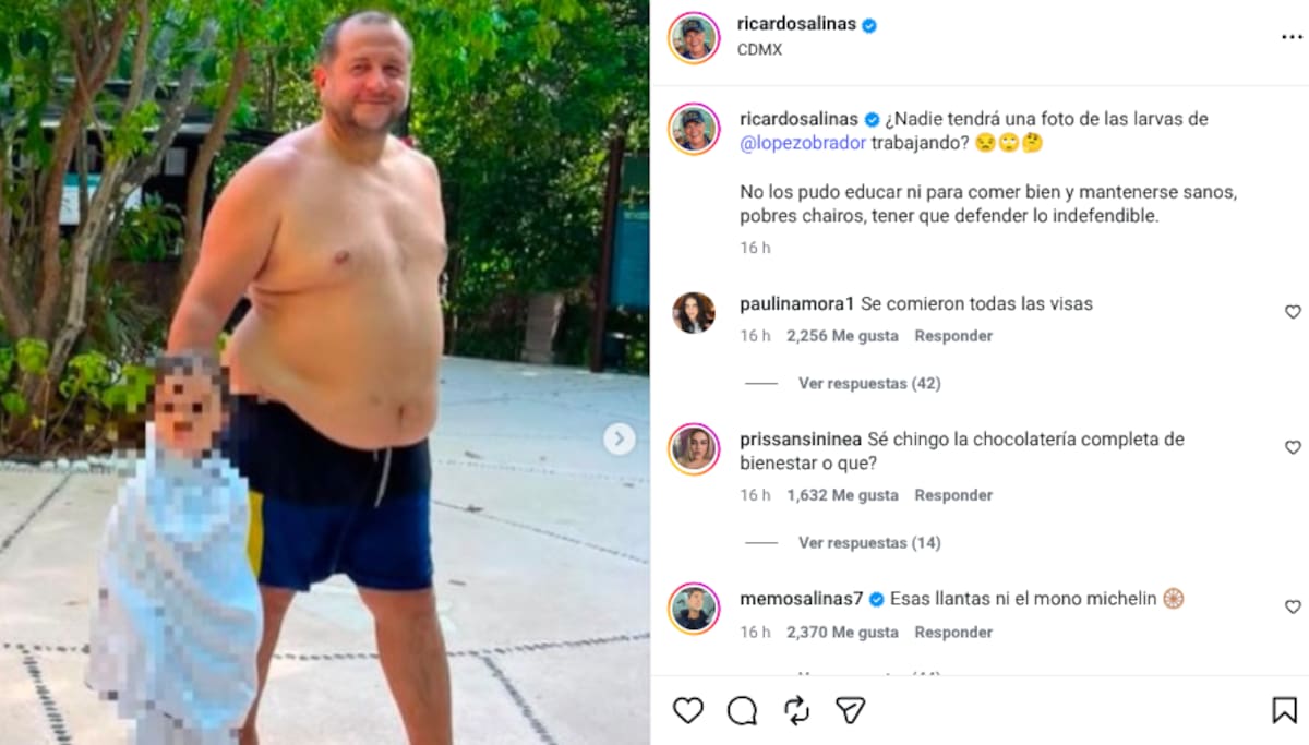 Ricardo Salinas Pliego critica a AMLO con foto de José Ramón López Beltrán. | Crédito: Instagram @ricardosalinas