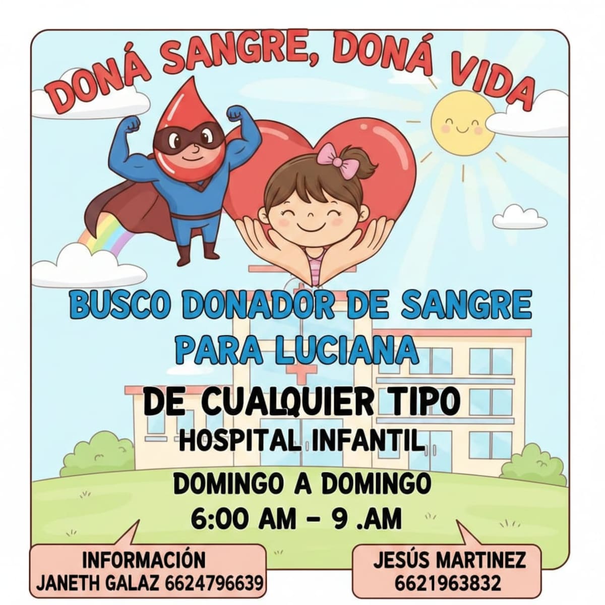 Donaciones de Sangre para Luciana.