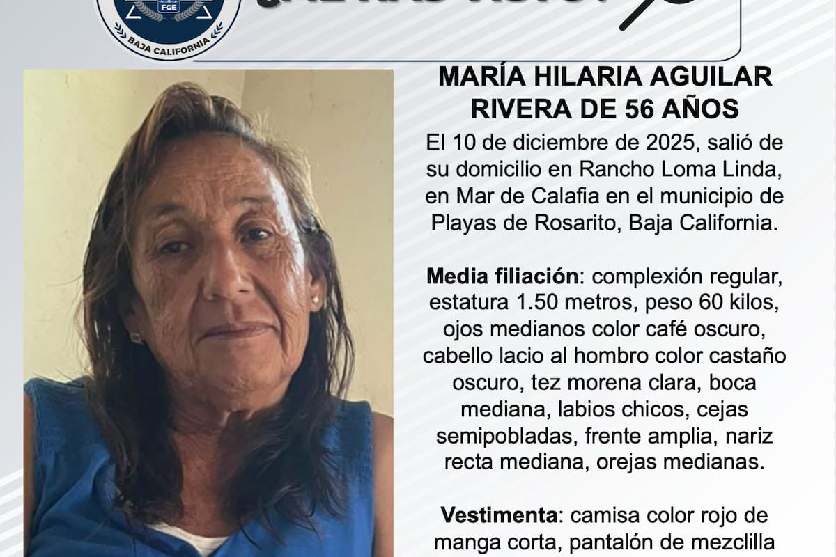 Se busca a María Hilaria Aguilar Rivera de 56 años de edad