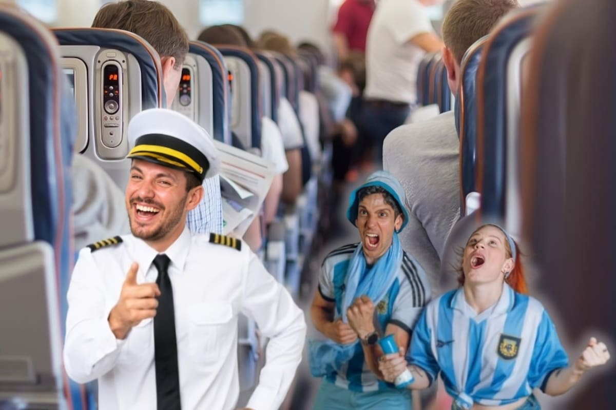 Piloto español juega broma pesada a argentinos en pleno vuelo; les hace creer que ganaron la Copa del Mundo