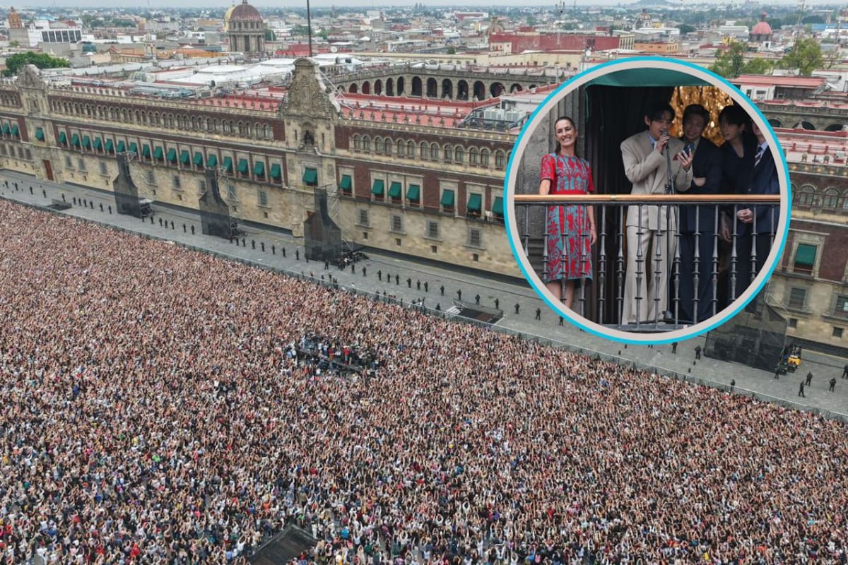 Más de 50 mil ARMYs abarrotaron el Zócalo para ver a BTS desde Palacio Nacional antes de sus tres conciertos en el Estadio GNP Seguros de la CDMX