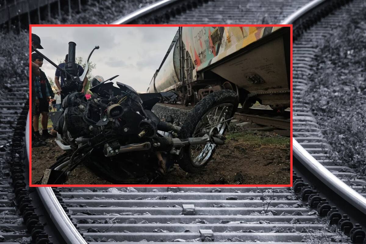 Motociclista muere arrollado por tren de carga tras intentar ganarle el paso