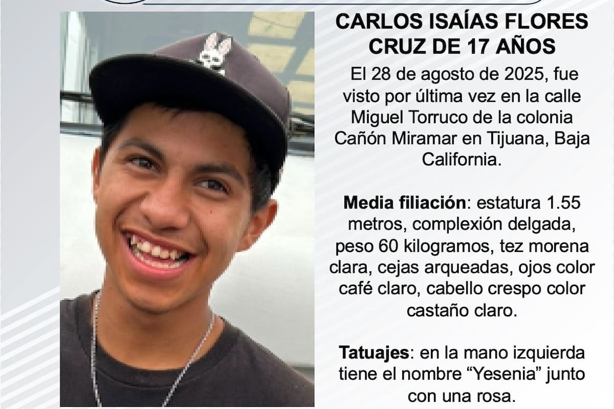 Se busca a Carlos Isaías Flores Cruz de 17 años