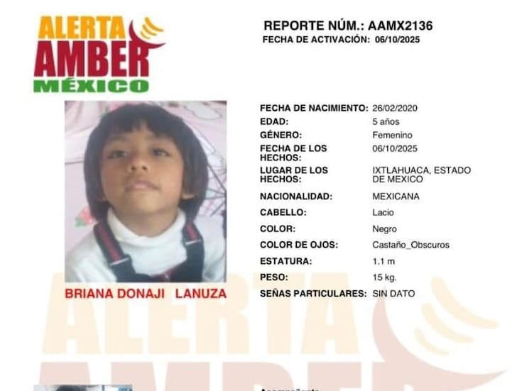 Activan Alerta Amber por Einar Kelem y Briana Donaji Lanuza