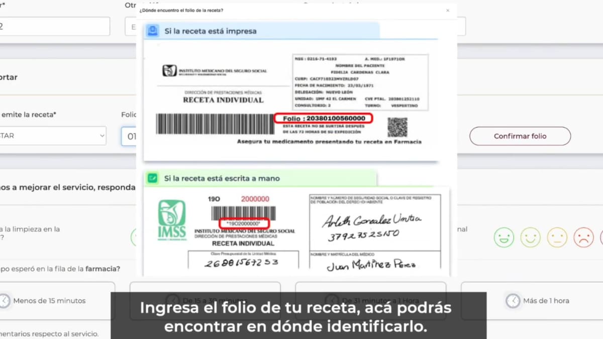 Folio del IMSS. Foto: Capture video.