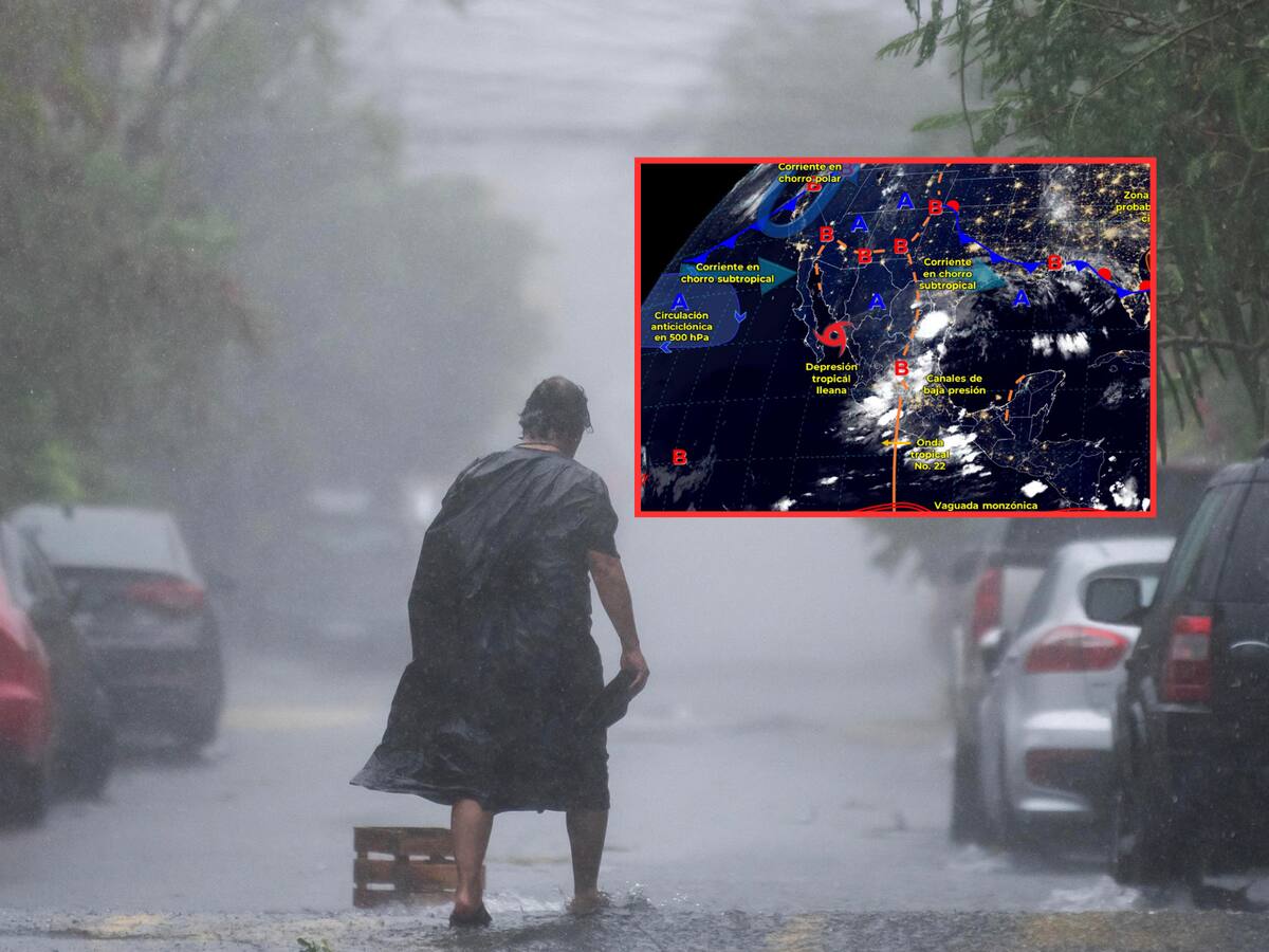 Ileana continúa causando fuertes lluvias en México. | Crédito: EFE/SMN, Conagua