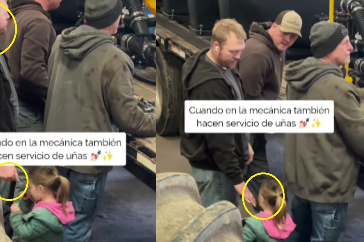“También hacen servicio de uñas”: Hombres en el taller mecánico son pintados por la hija del dueño y es adorable