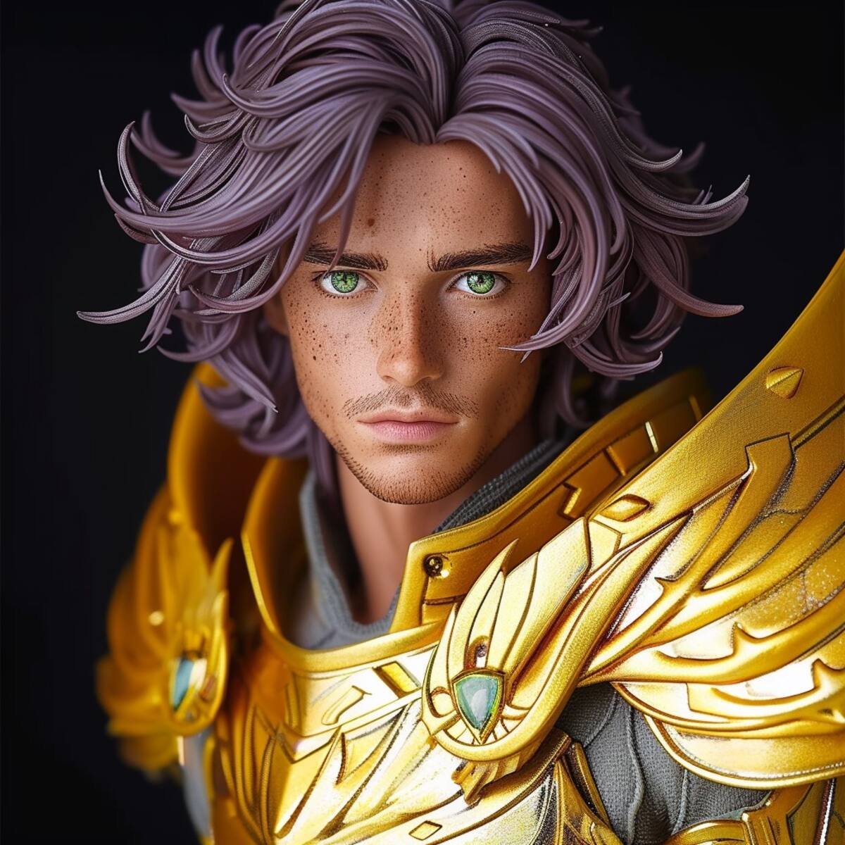 El misterioso Mū de Aries cobra vida con una apariencia cautivadora según la visión de la inteligencia artificial de Midjpurney.