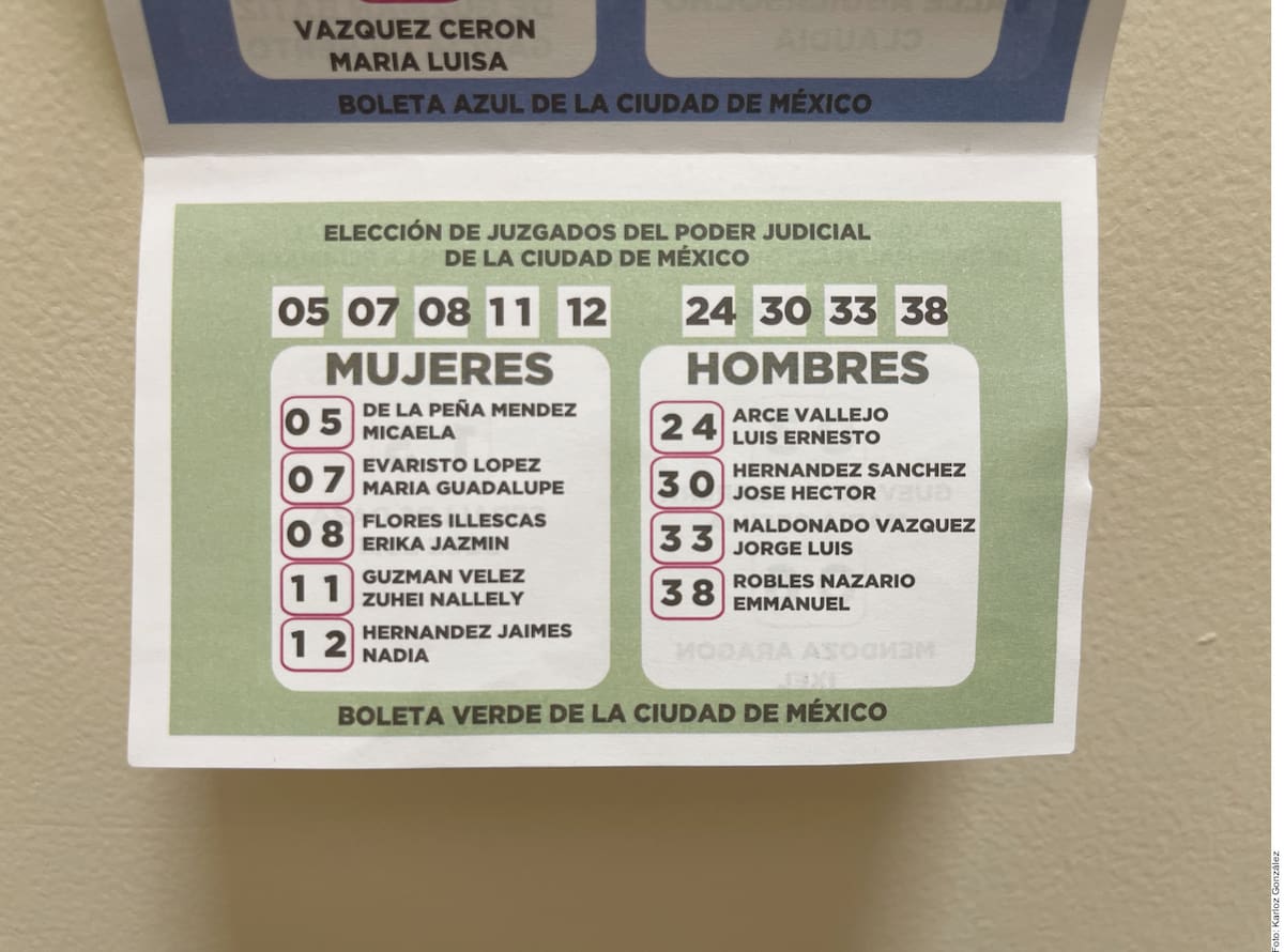 Una de las críticas a las elecciones del Poder Judicial fue la presencia de "acordeones" entre los votantes.