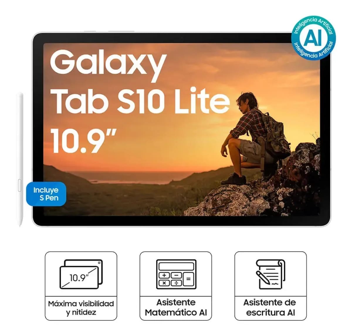 La tablet Samsung Galaxy S10 Lite tiene una cámara trasera y una cámara frontal para videollamadas. | Foto: Mercado Libre