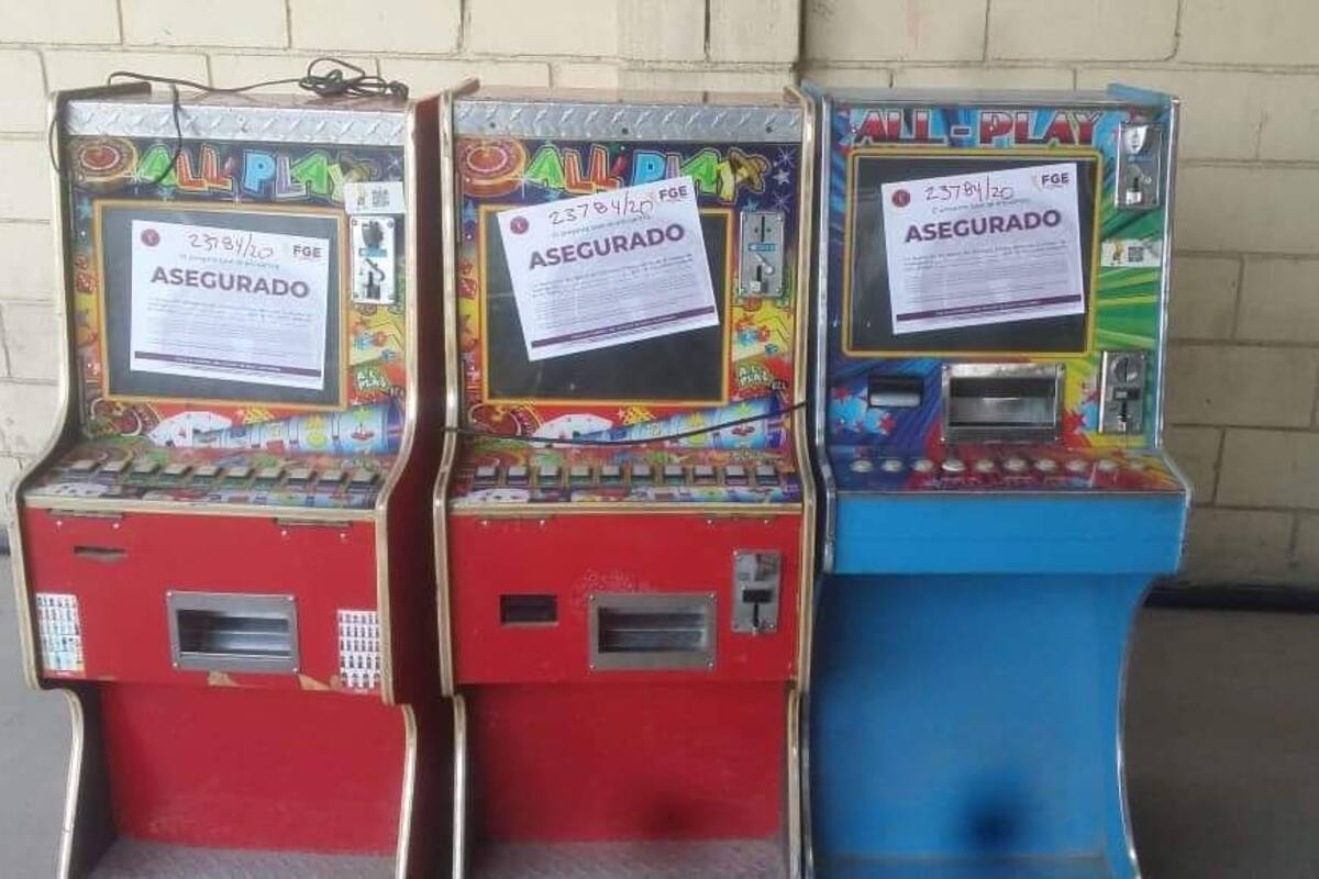 FGE decomisa 6 máquinas tragamonedas