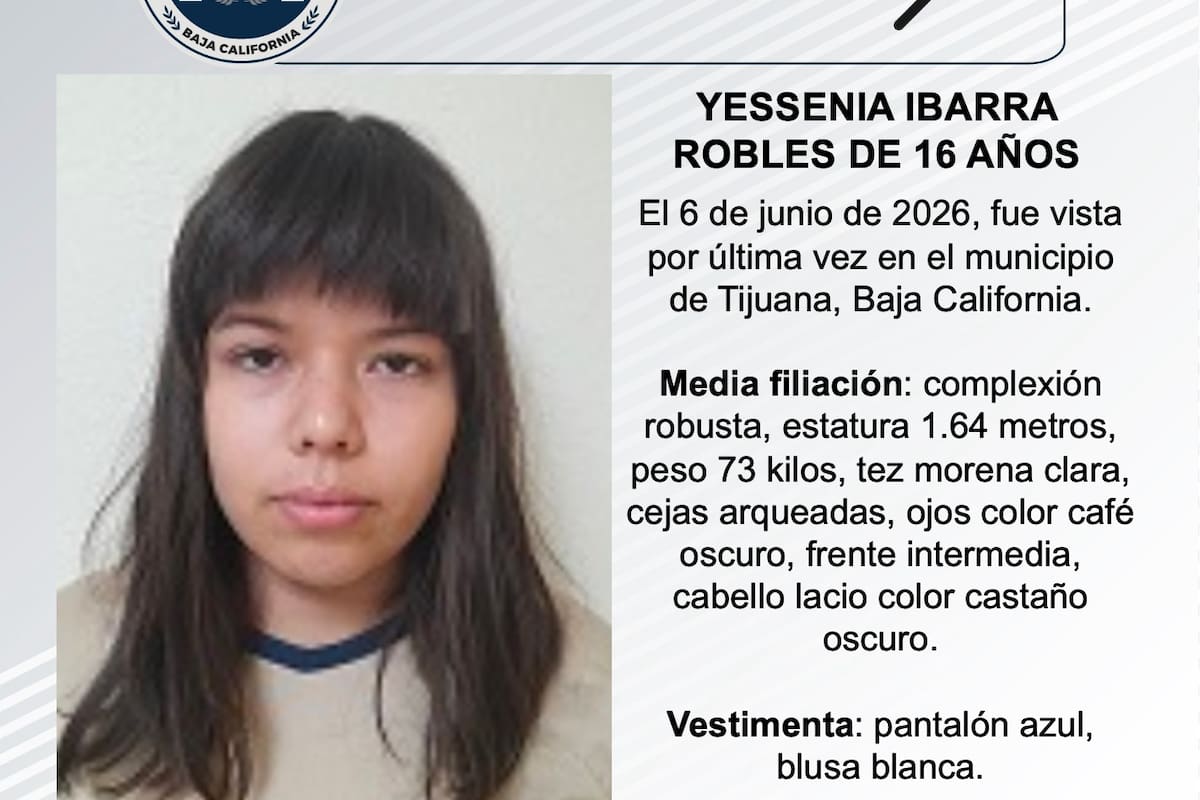 Se busca a Yessenia Ibarra Robles de 16 años de edad