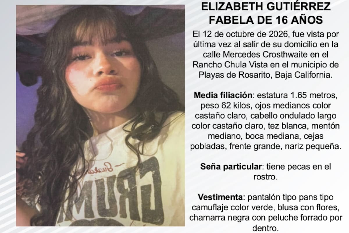 Se busca a Elizabeth Gutiérrez Fabela de 16 años