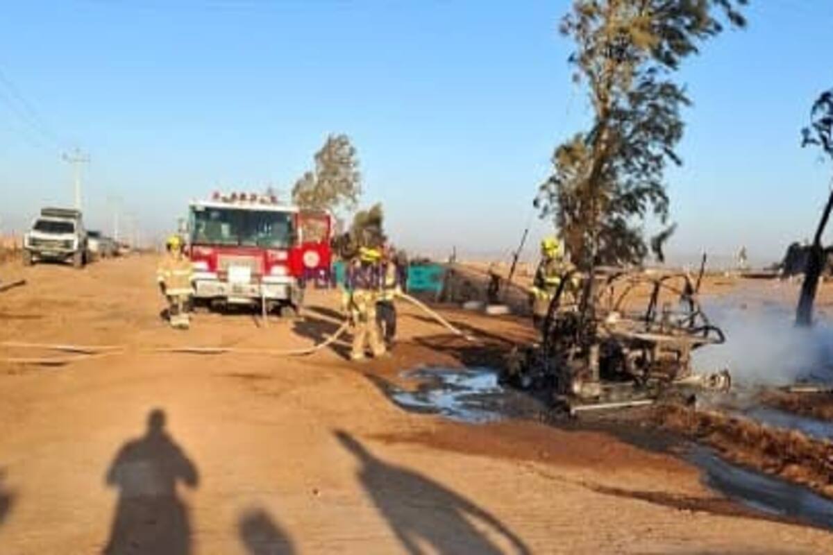 Choque y vehículo incendiado durante la carrera Norra 500