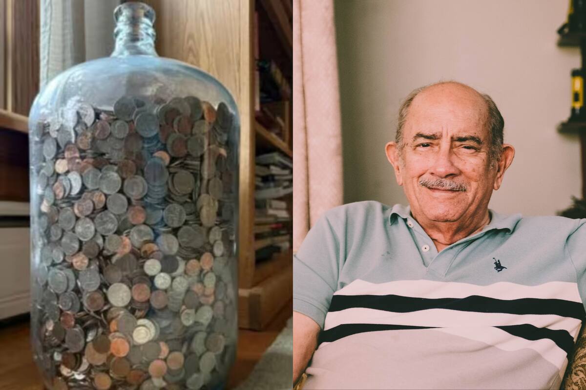 Encontró una botella llena de monedas antiguas que pertenecían a su abuelo, incluyendo monedas de oro y plata