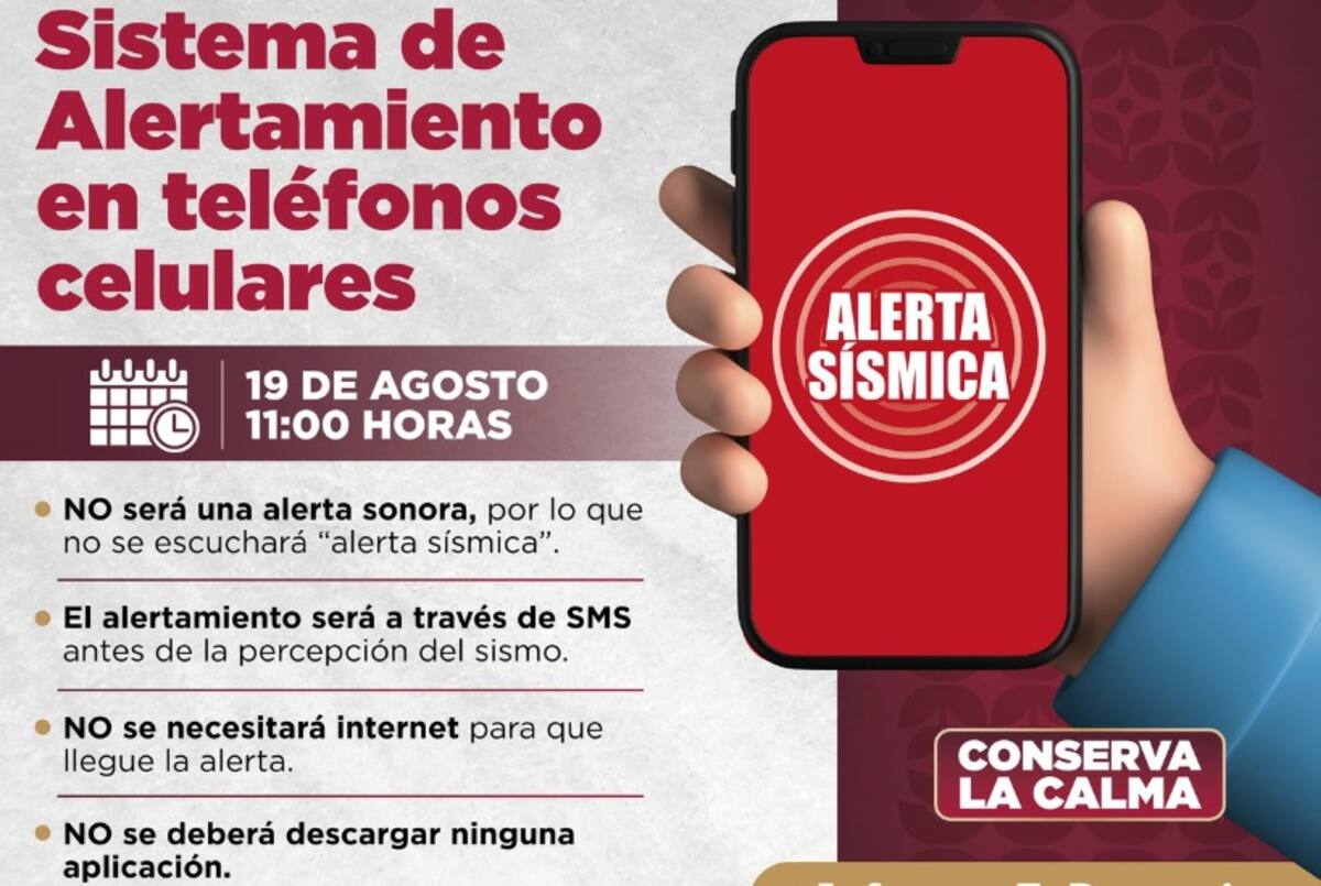 El flyer de información sobre la alerta sísmica en CDMX y Edomex.