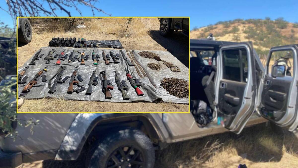 Armas y municiones decomisadas en Sáric, Sonora por la Sedena y GN / Especial
