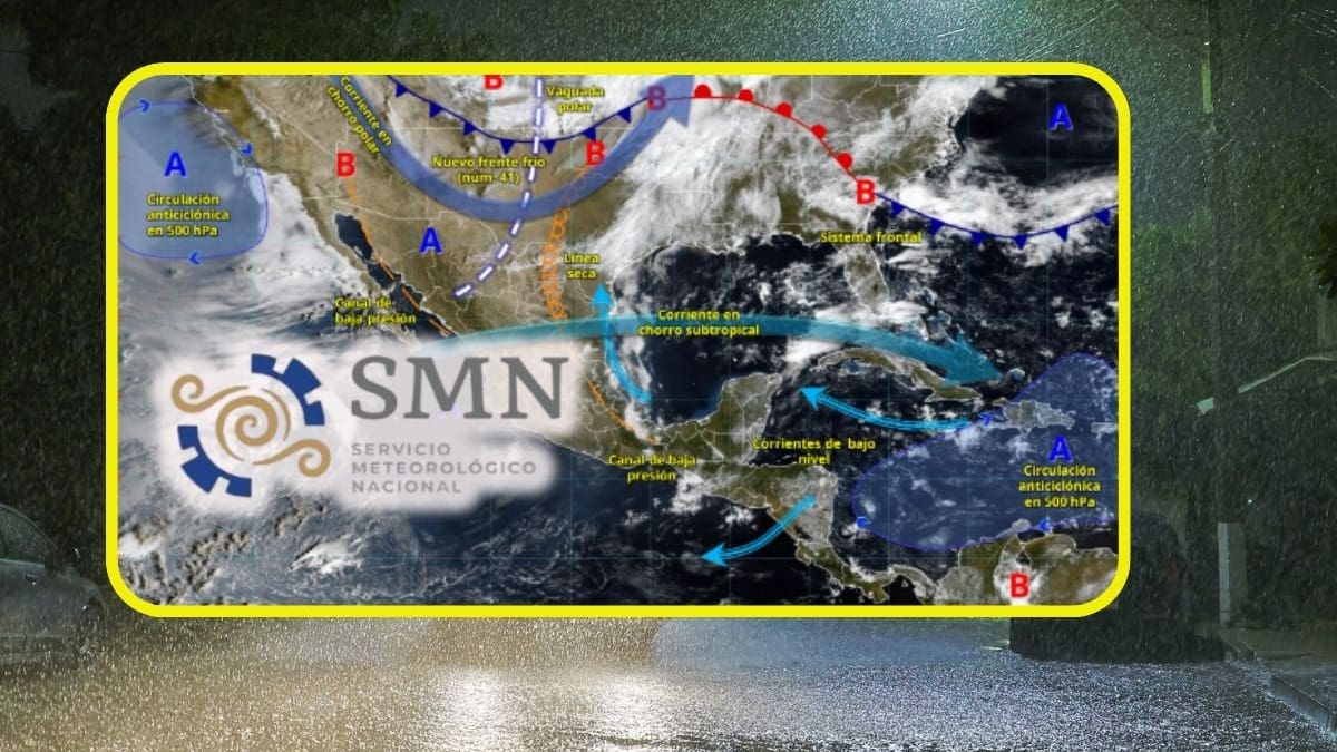 Frente frío 41 desatará fuertes lluvias de hasta 250 mm con rachas de 100 km/h martes y miércoles en estas ciudades, mientras una onda de calor seguirá “sofocando” con máximas de 45 °C en varios estados