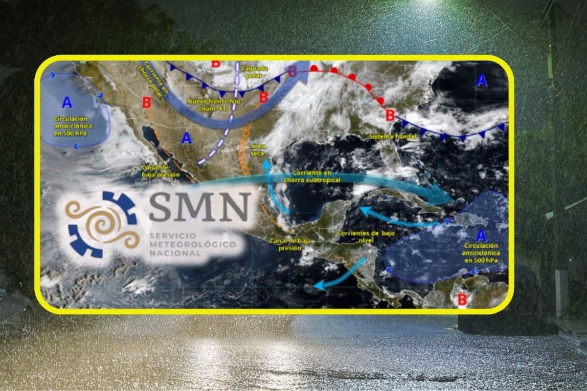 Frente frío 41 desatará fuertes lluvias de hasta 250 mm con rachas de 100 km/h martes y miércoles en estas ciudades, mientras una onda de calor seguirá “sofocando” con máximas de 45 °C en varios estados