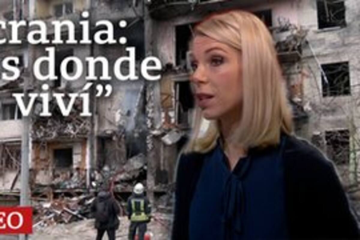 El momento en que una periodista ucraniana de la BBC reconoce su edificio en ruinas en Kiev