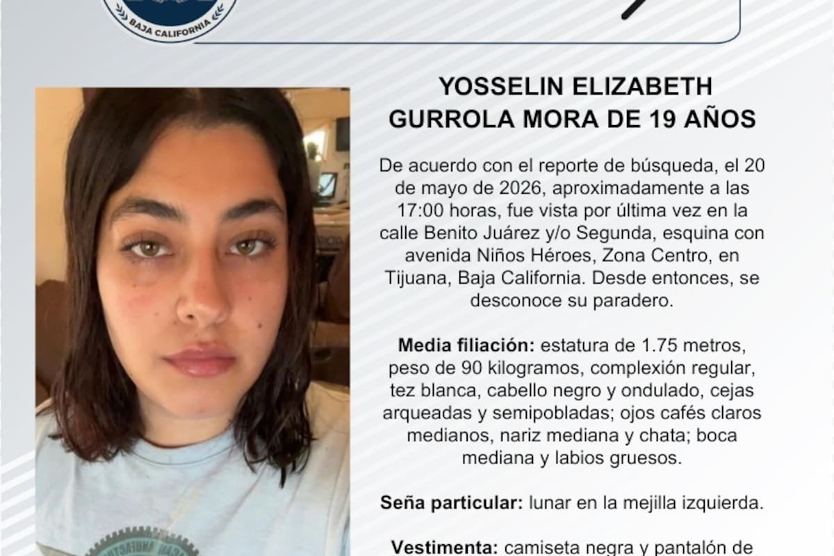 Se busca Yosselin Elizabeth Gurrola Mora de 19 años de edad