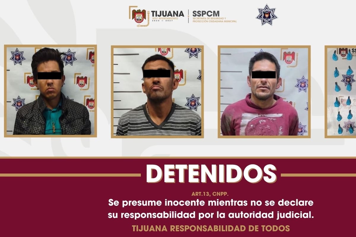 Caen tres sujetos con órdenes de aprehensión por narcomenudeo