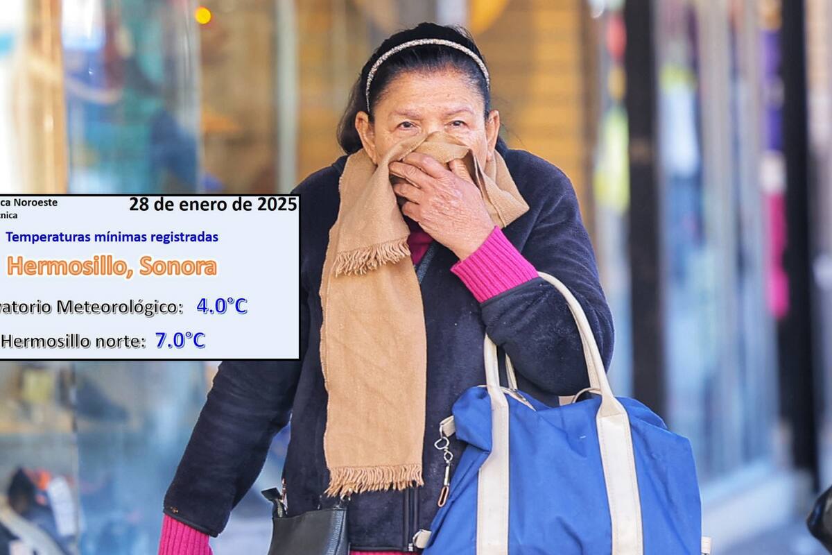 Hermosillo registra temperatura mínima de 4° este martes por efectos del frente frío