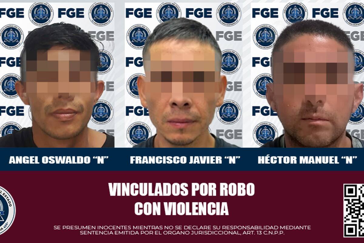 Vinculan a proceso a tres hombres por robos en la zona oriente de Mexicali