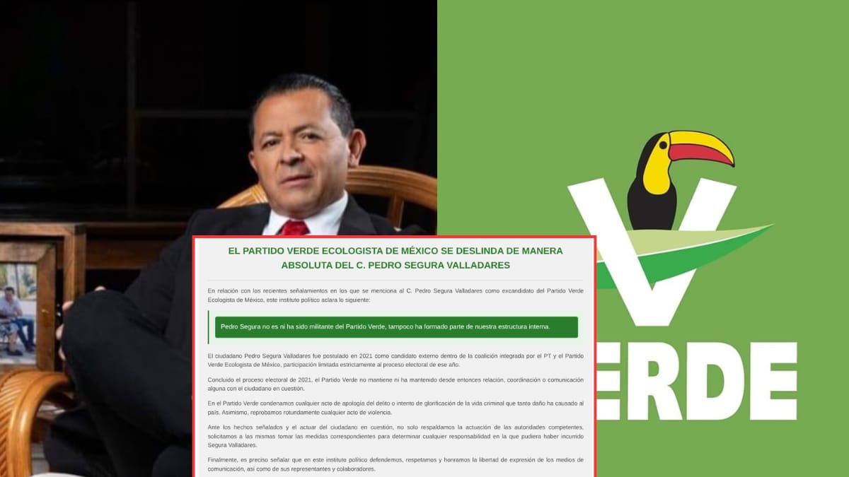 Tras el escándalo por la petición de temas musicales sobre el CJNG y “El Mencho” el Partido Verde se deslinda de toda relación con Pedro Segura Valladares