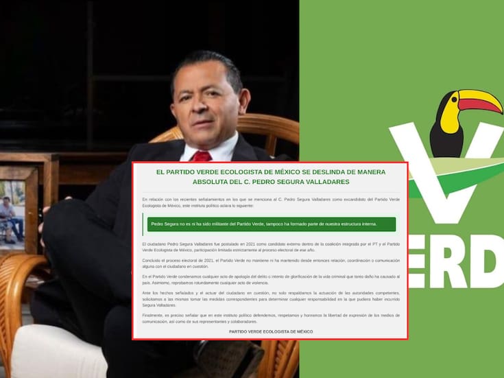 Tras el escándalo por la petición de temas musicales sobre el CJNG y “El Mencho” el Partido Verde se deslinda de toda relación con Pedro Segura Valladares