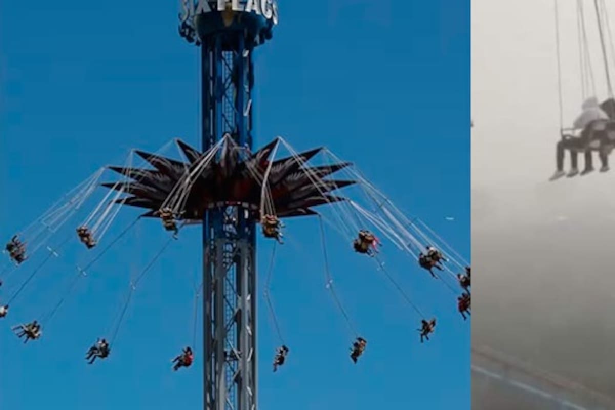 Fuertes lluvias atrapan a visitantes a 70 metros de altura en juego de Six Flags México