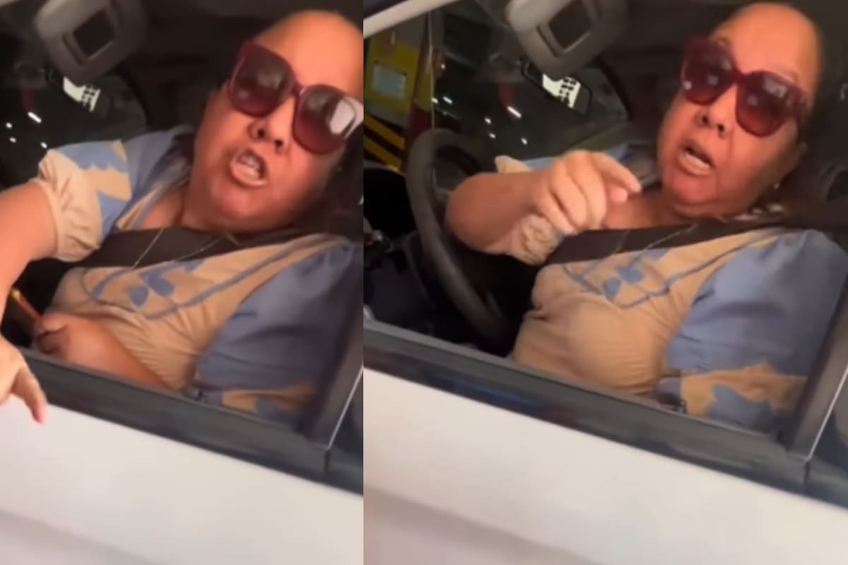 “Lady Tráfico” Mujer le avienta el carro a unos jóvenes que cruzaban la calle al asegurar que los peatones deben ceder el paso a los automovilistas