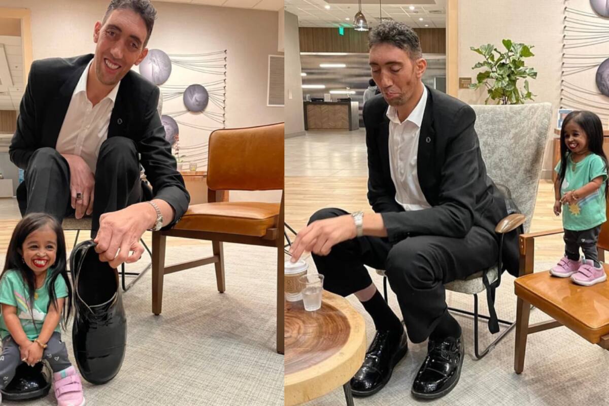 Sultan Kösen, el hombre más alto del mundo, se reencuentra con Jyoti Amge, la mujer más baja del mundo