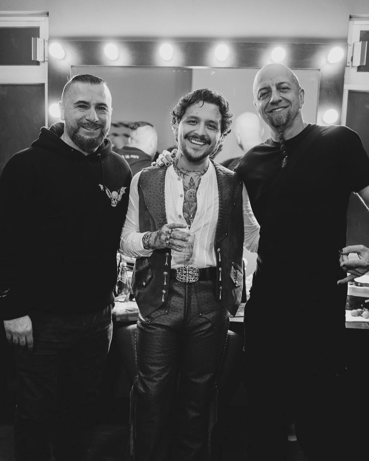 John Dolmayan, Christian Nodal y Shavo Odadjian / Instagram @nodal