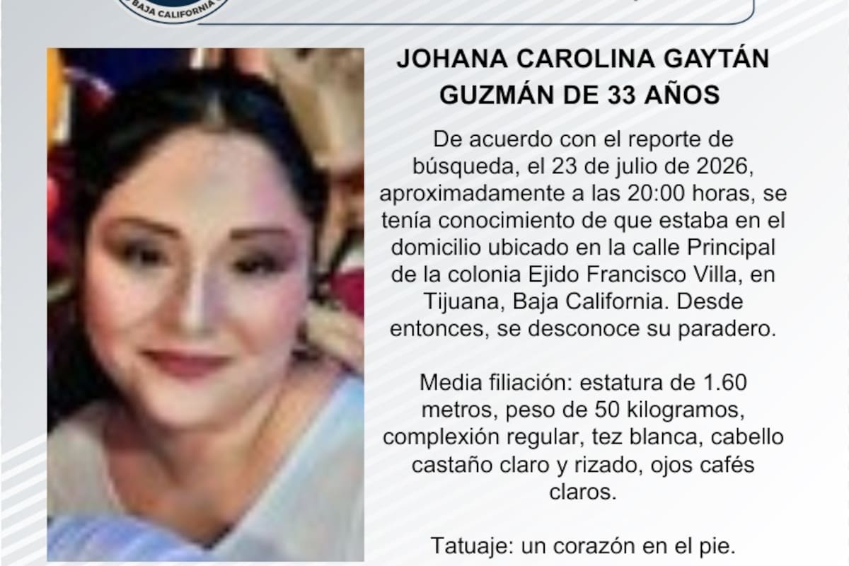 Se busca Johana Carolina Gaytán Guzmán de 33 años de edad