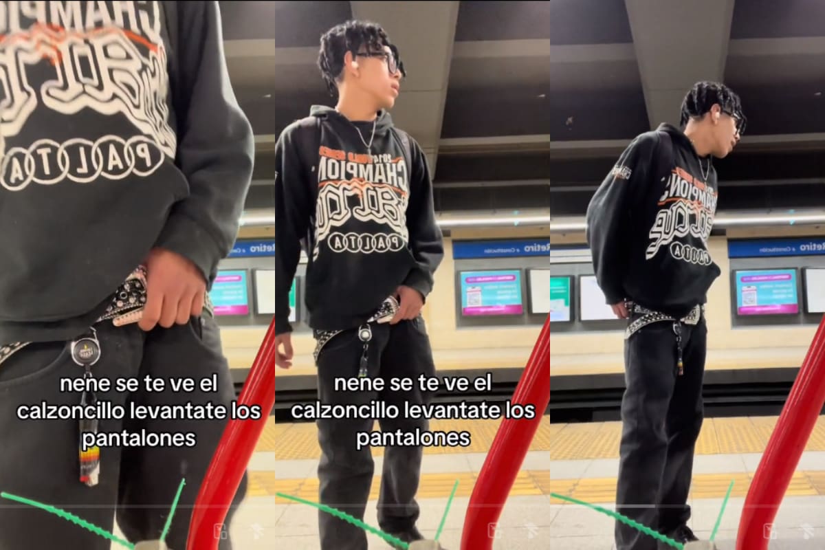 Señora le pide a un joven que se levantara el pantalón: “nene, se te ve el calzoncillo” (VIDEO)