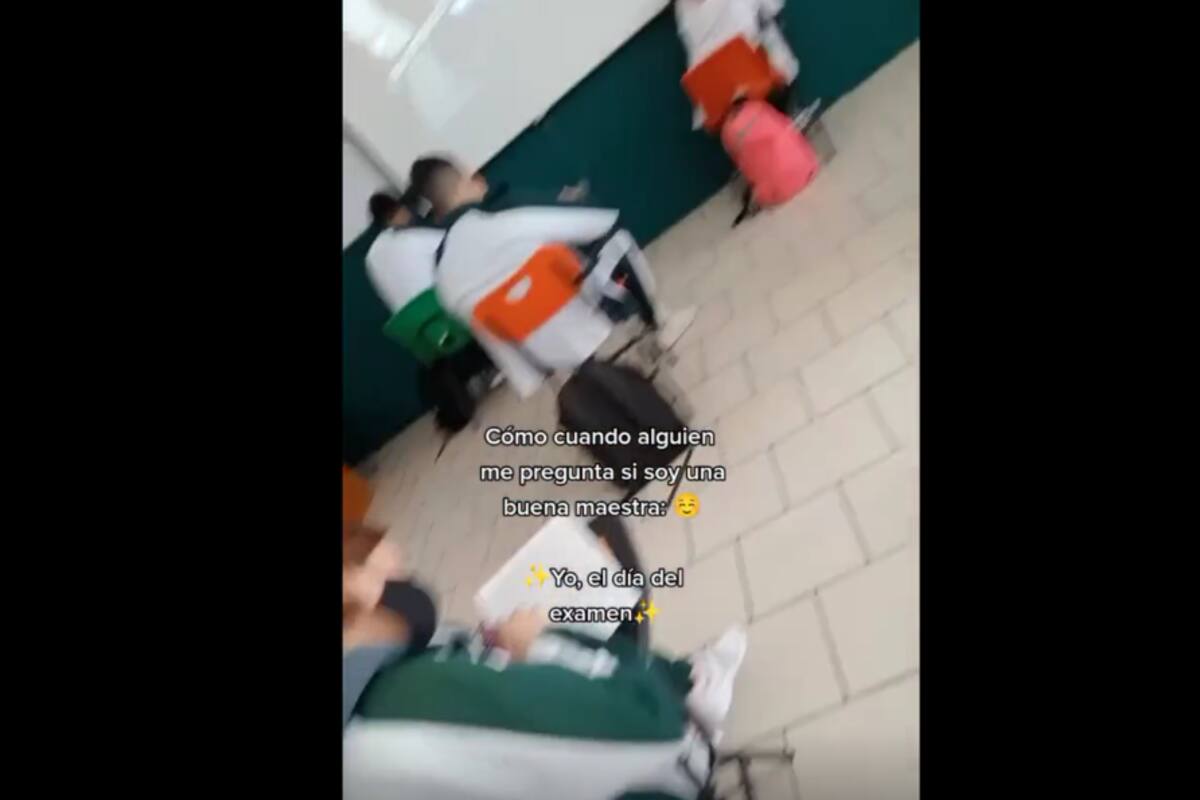 TIKTOK VIDEO: Profesora hace broma a sus alumnos y los deja hacer examen en parejas