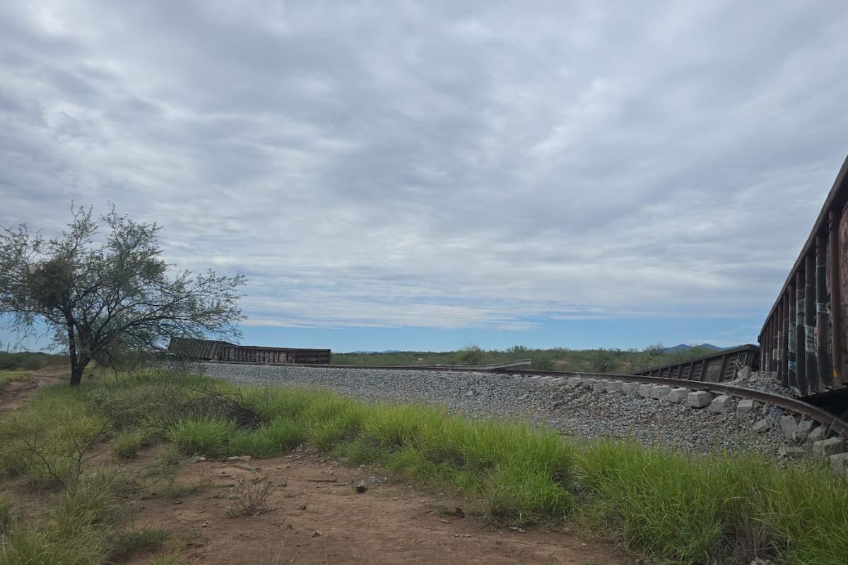 Se descarrila tren con 9 vagones en Carbó, Sonora; llevaba cobre