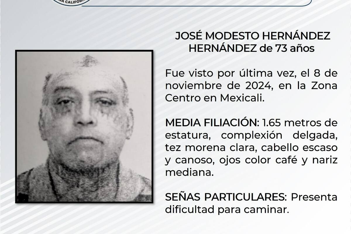 Se solicita ayuda para localizar a José Modesto Hernández Hernández