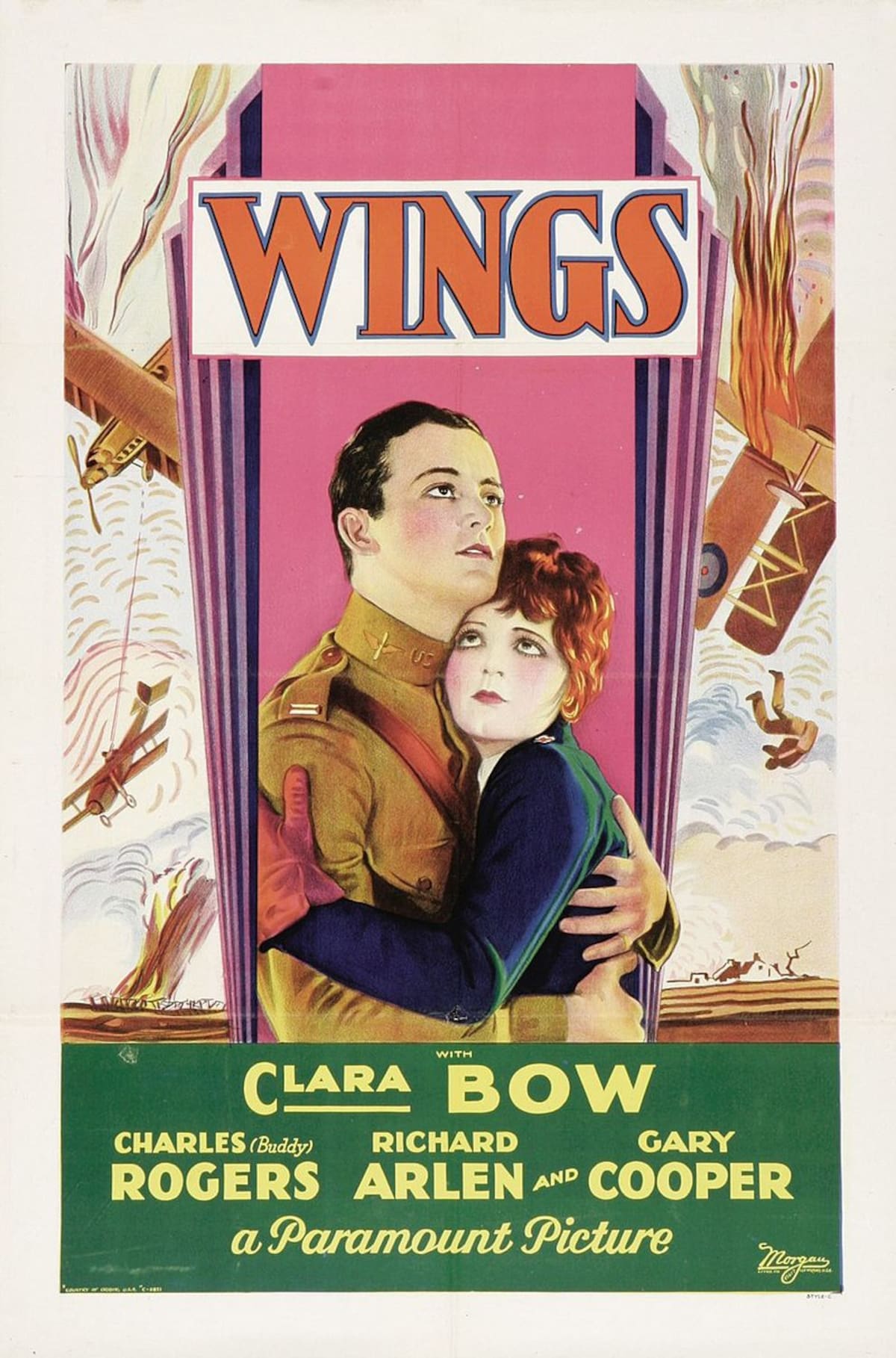 Wings, dirigida por William A. Wellman, fue la primera película en ganar el Oscar a la Mejor Película en 1929.
