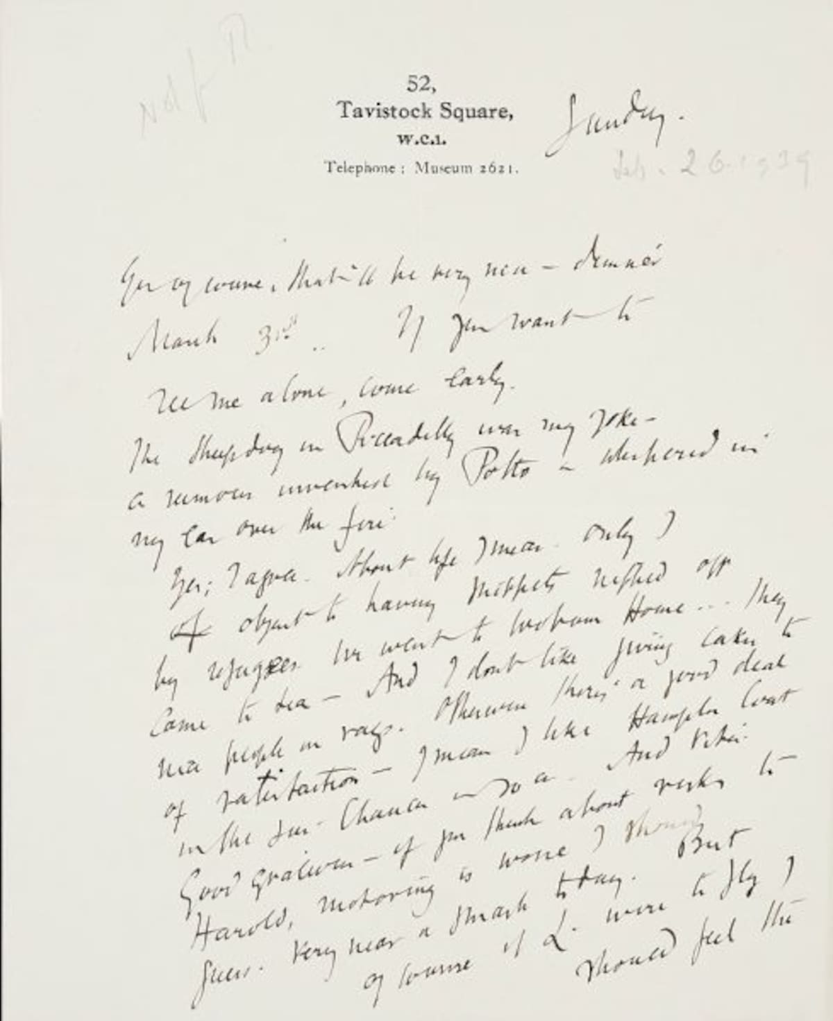 Carta de amor de Virginia Wolf y Vita Sackville-West.