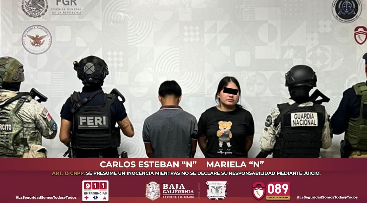 Fueron detenidos Mariela “N” y un menor de nombre Carlos Esteban “N”, con más de 21 gramos de metanfetamina distribuidos en 30 envoltorios l Foto: Cortesía