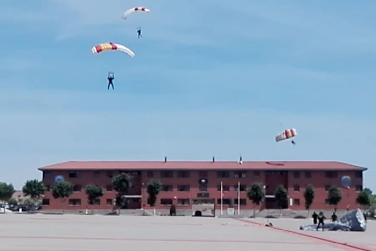 VIDEO: Paracaidista se impacta contra techo