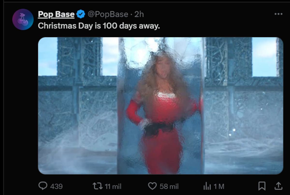 El famoso meme de la cantante ''descongelándose'' para Navidad.