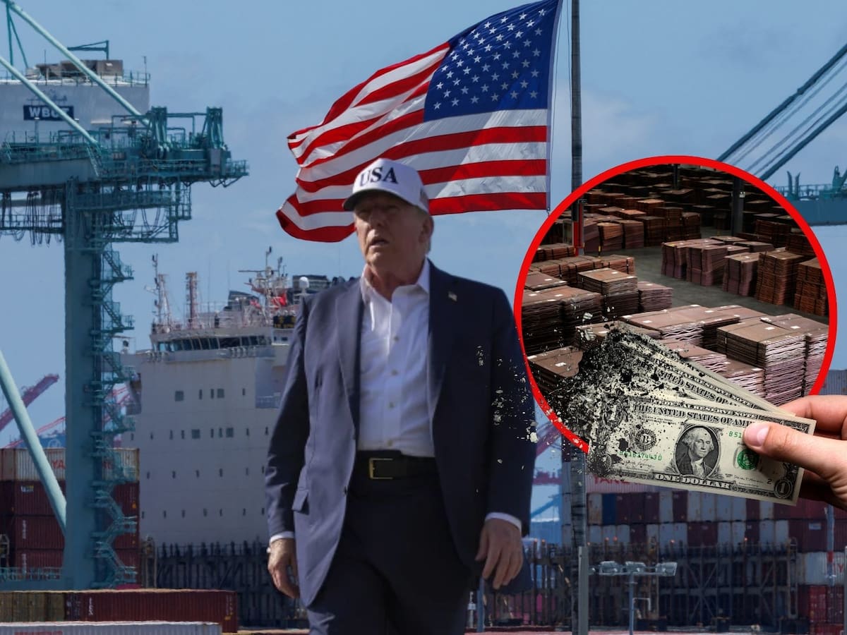 Cobre repunta en EEUU tras anuncio de aranceles de Trump, pero se mantiene bajo su máximo histórico. | Crédito: REUTERS/AP/Canva